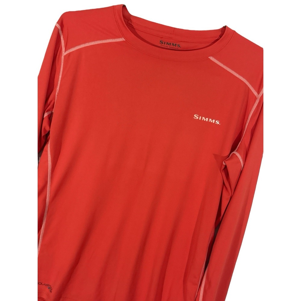 SIMMS SOLARFLEX‎ SHIRT WOMENS LARGE ORANGE LIGHTWEIGHT